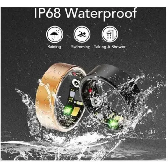 Limited Edition Rose Gold Smart Ring Health Sleep Monitoring Fitness Track Size - Picture 4 of 7